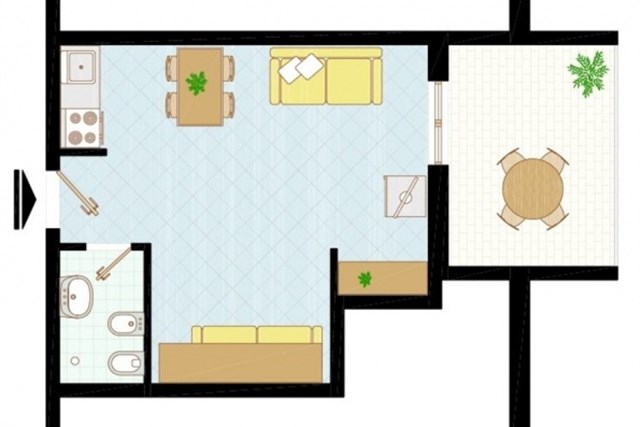 APARTMÁNY ATOLLO - půdorys apartmánu A4